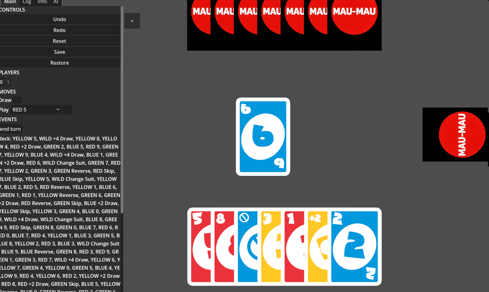 2D card game example with CetriFuGe debug window
